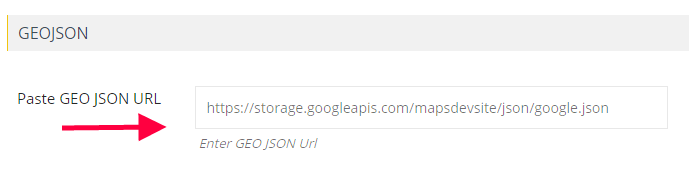 Insert GEO JSON URL Wpmapspro