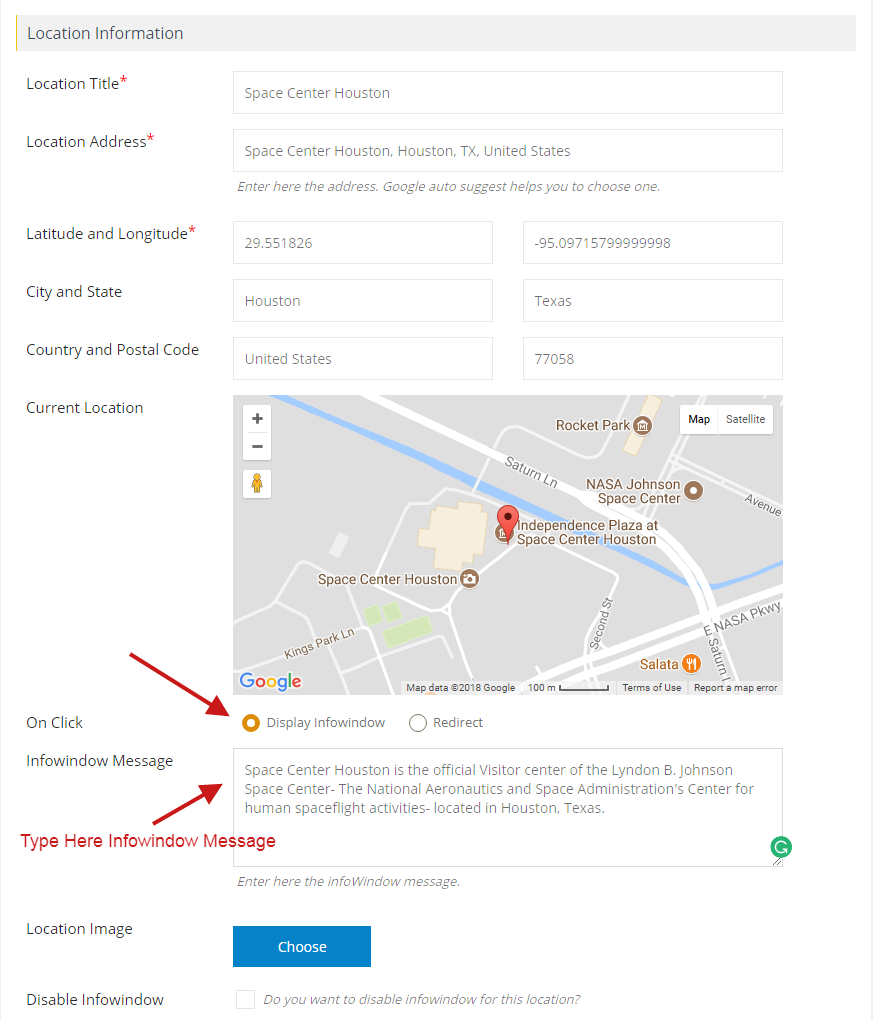 How to Display infowindow message of each location Wpmapspro