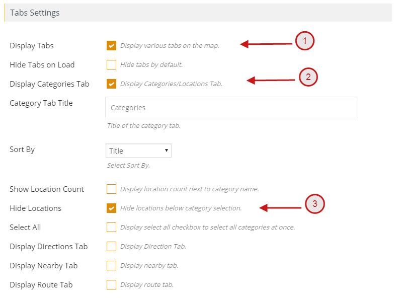 How to hide locations of categories in tabs settings