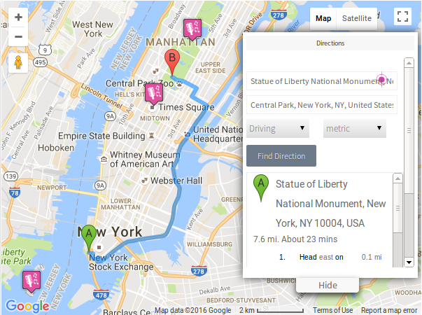 Display Direction Tab Wpmapspro