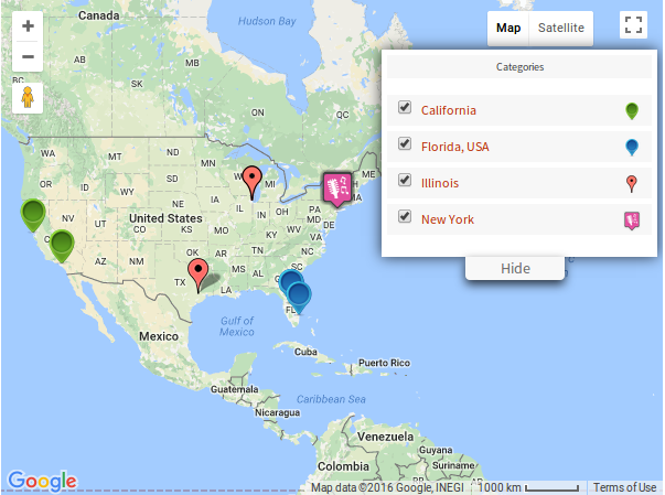 Display Category Tab on google maps wpmapspro