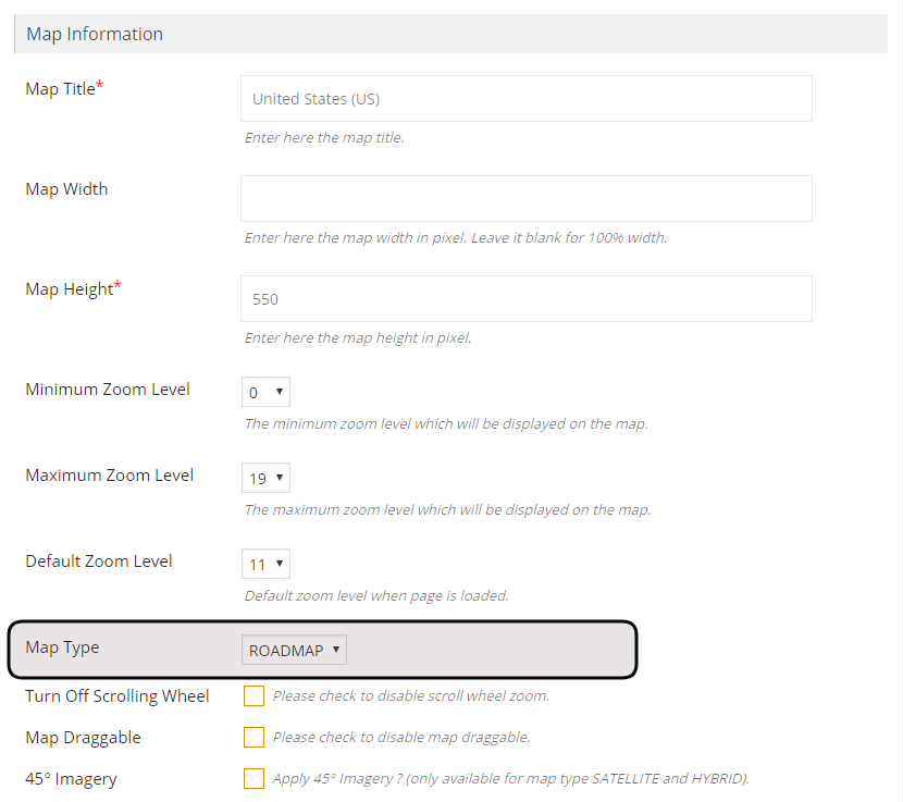 How to change a map type WP Maps Pro