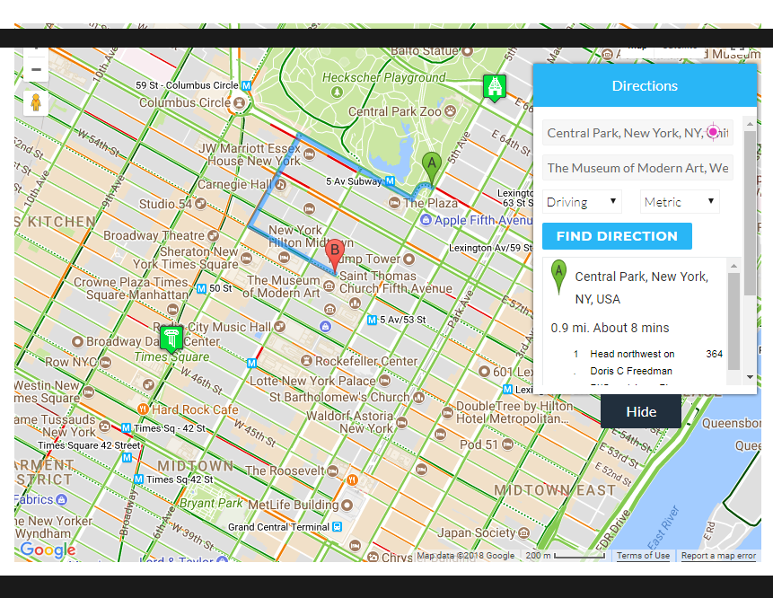 google maps start at ip location