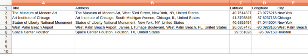 How to Export your locations in csv file