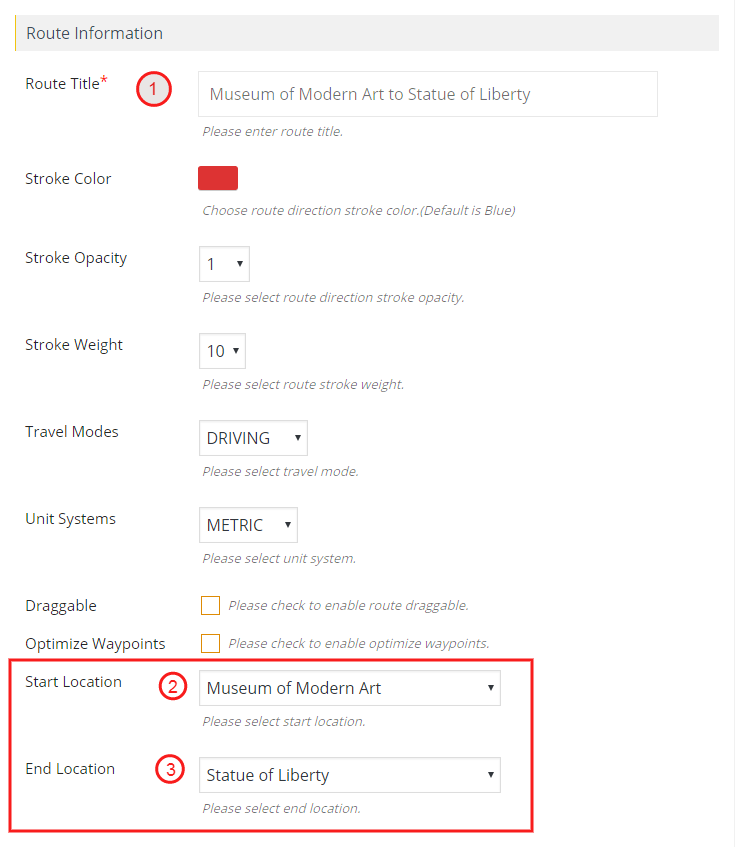 Create Routes on Google Maps