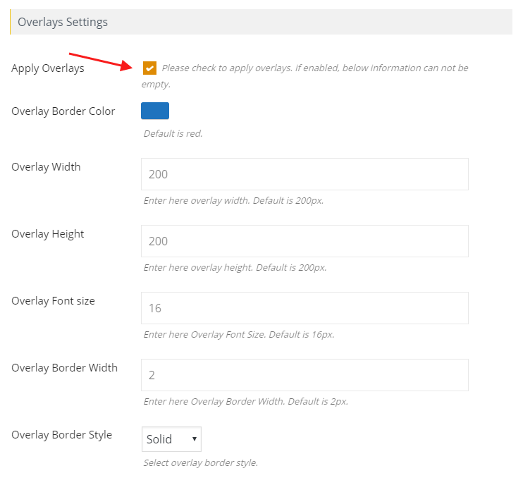 Display Overlay Setting