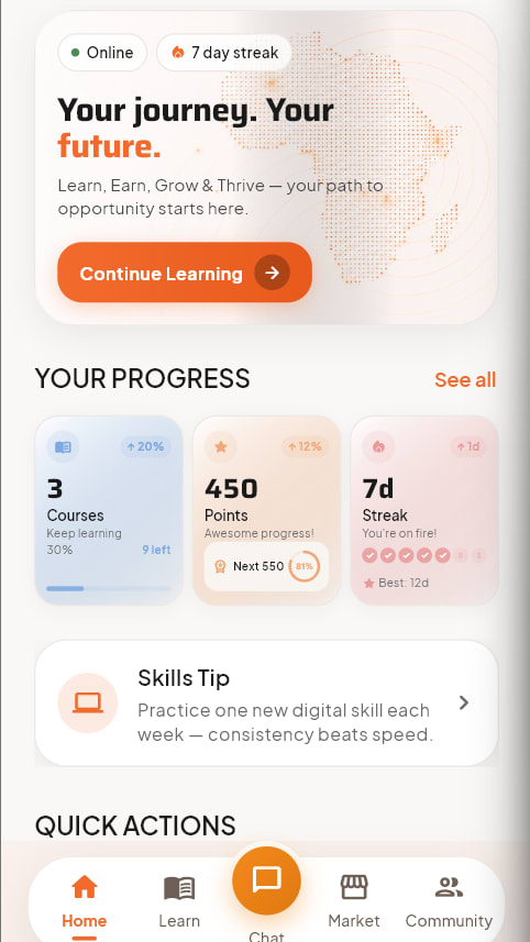 Offline AI interface mockup