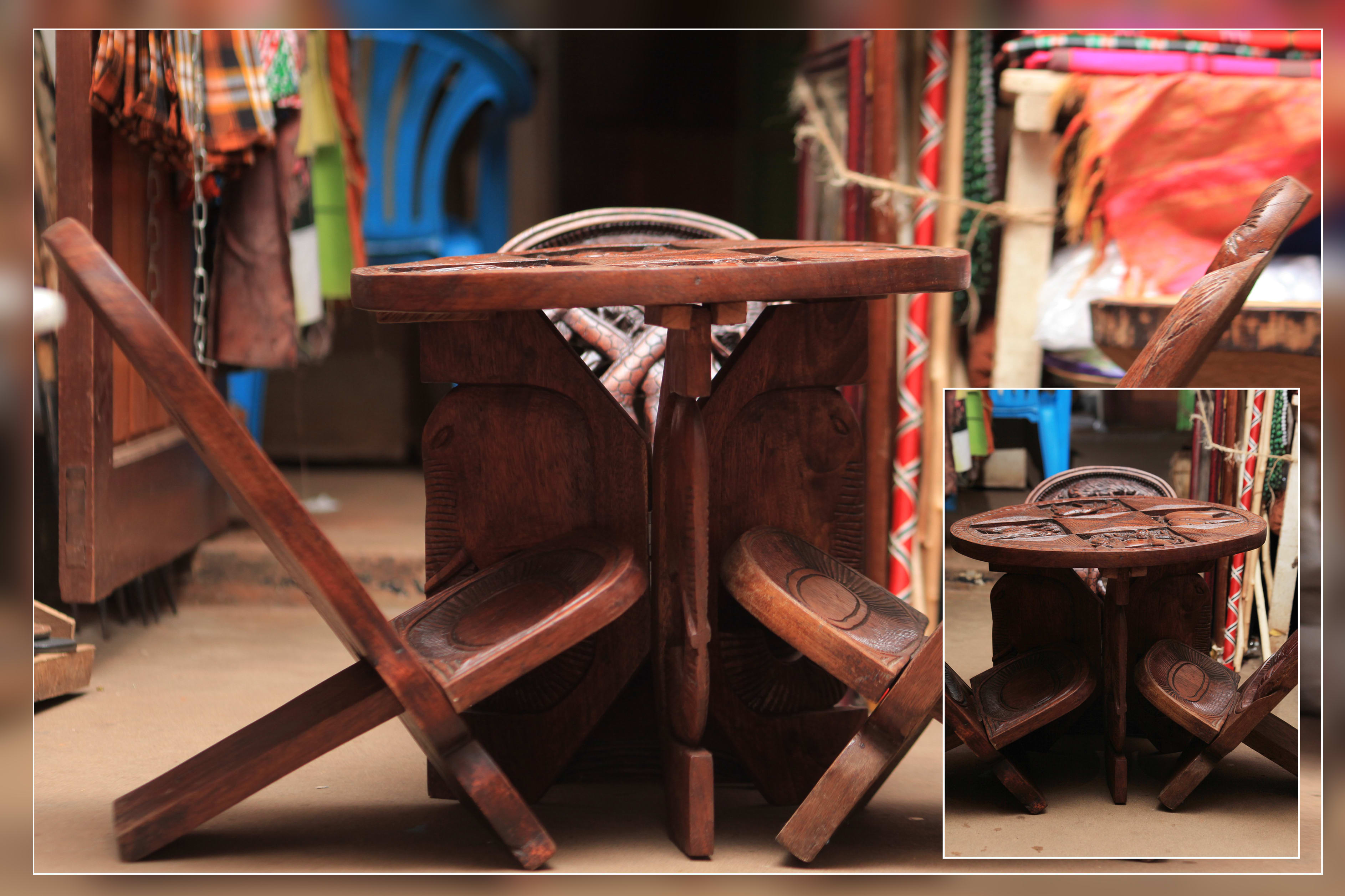 HAND MOLDED SET OF CHAIR AND TABLE