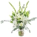 Always In Our Thoughts White Sympathy Flower Vase - Standard