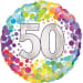 50th Colourful Confetti Balloon  - Standard