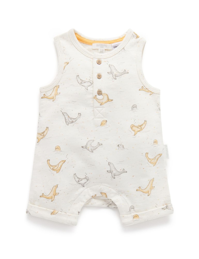 Pure Baby Grow Suit Seal Print