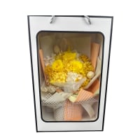 1 x Yellow Preserved Flower Posy Box