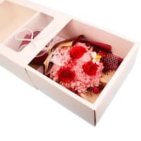 1 x Pink & Red Preserved Flower Posy Box