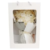1 x White Preserved Flower Posy Box