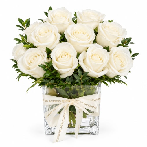 White Rose Vase