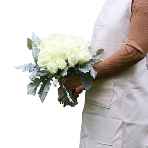 Bridal White Rose Bouquet