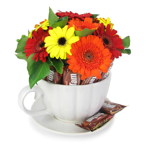Tea Time Ceramic Teacup With Tim Tams