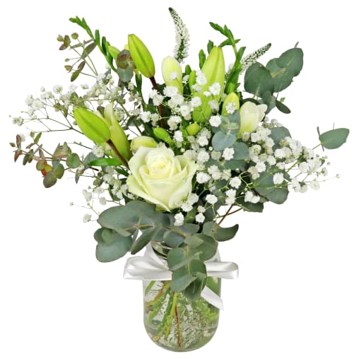 Garden Sprite White Mason Jar Vase