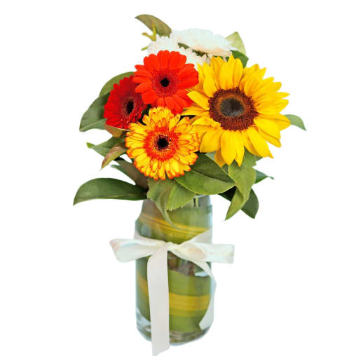 Happy Harmony Glass Cylinder Vase Arrangement