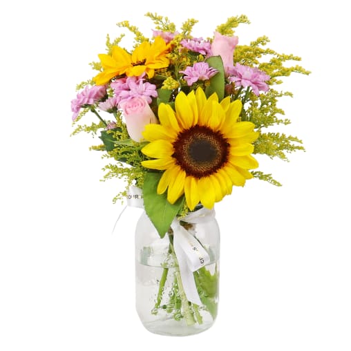 Pocket Full Of Pink Sunshine Mason Jar Vase