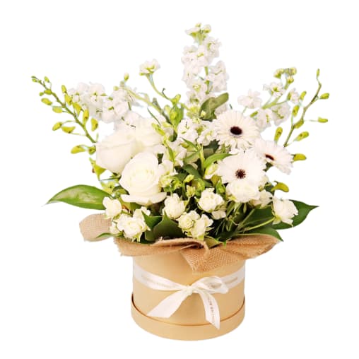 Paw Approved White Blossoms Hat Box