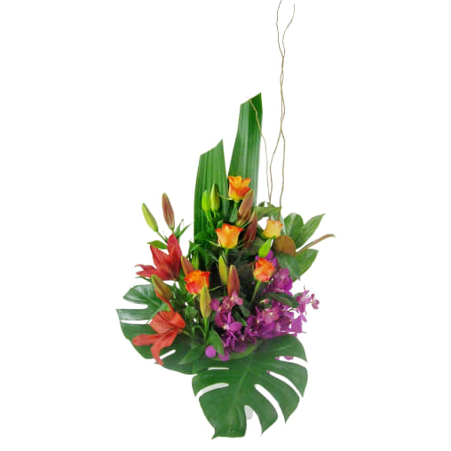 Happy Dance Flower Arrangement In Ceramic Vase