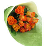 Orange Rose Bouquet - 12 Roses (One Dozen)