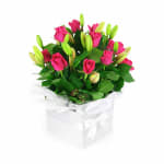 Plush Roses & Lilies Flower Box - Standard