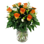 Roses And Freesias Vase - Deluxe