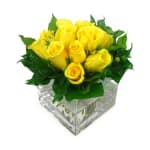 Yellow Rose Vase - Deluxe