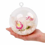 White Orchid Orb Glass Hanging Tealight Vase - Standard