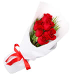 Valentine's 6 Red Rose Bouquet - 6 Roses (Half Dozen)