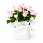 Roses & Silver Chocolate Heart Box - Standard