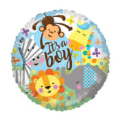 Its A Boy Zoo Animals Balloon