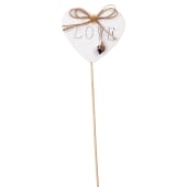 White Love Heart Pick