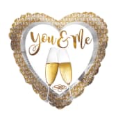 You & Me Champagne Glasses Balloon