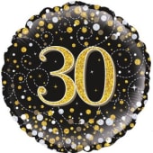 Age 30 Gold & Silver Balloon