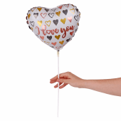 I Love You Metallic Hearts Pick