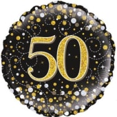 Age 50 Gold & Silver Balloon