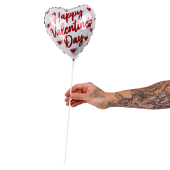 Happy Valentine's Silver Heart Pick