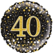 Age 40 Gold & Silver Balloon