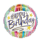 Birthday Painted Stripes Balloon