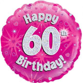 60th Birthday Pink Balloon 