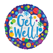 Get Well Dots On Blue Balloon