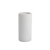 Ceramic Cylinder White Vase (10 X 20cm)