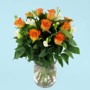 Roses And Freesias Vase  - Deluxe