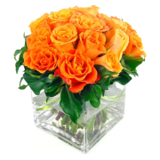 Orange Rose Vase - Standard