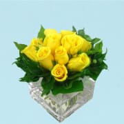 Yellow Rose Vase  - Standard