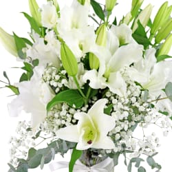 Always In Our Thoughts White Sympathy Flower Vase - Standard