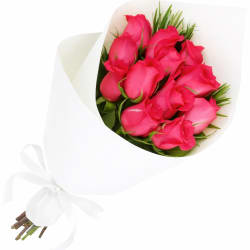 Pink Rose Bouquet - 12 Roses (One Dozen)